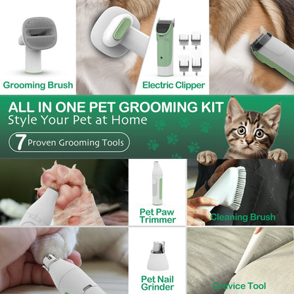 PG50 Plus | 7 in 1 Pet Grooming Kit with Vacuum | Pet Vacuum Groomer