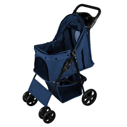 Pet Stroller with Rain Cover & Caddy Bag