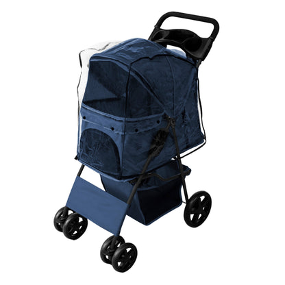 Pet Stroller with Rain Cover & Caddy Bag
