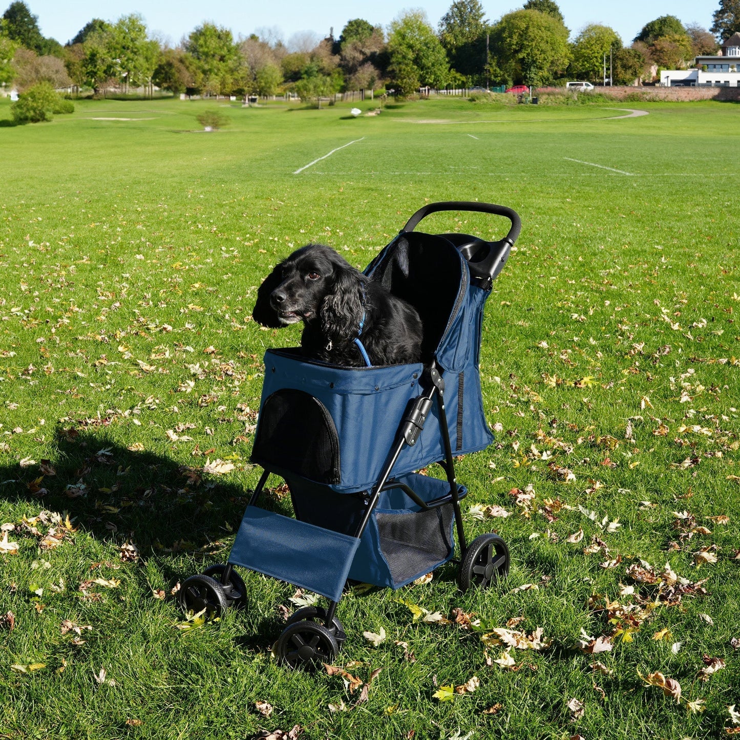 Pet Stroller with Rain Cover & Caddy Bag