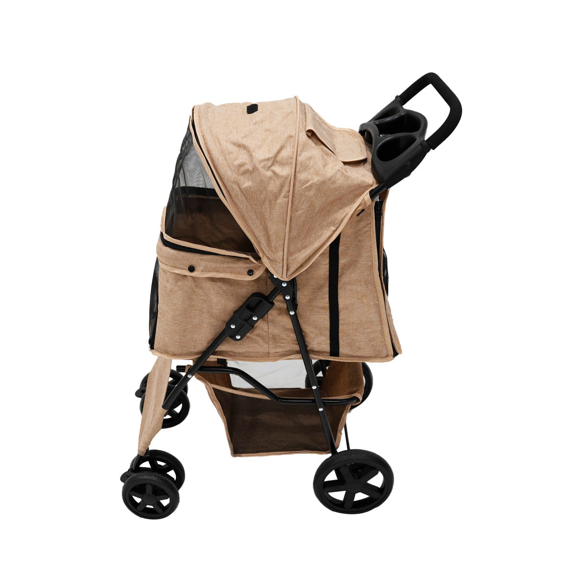 Pet Stroller with Rain Cover & Caddy Bag