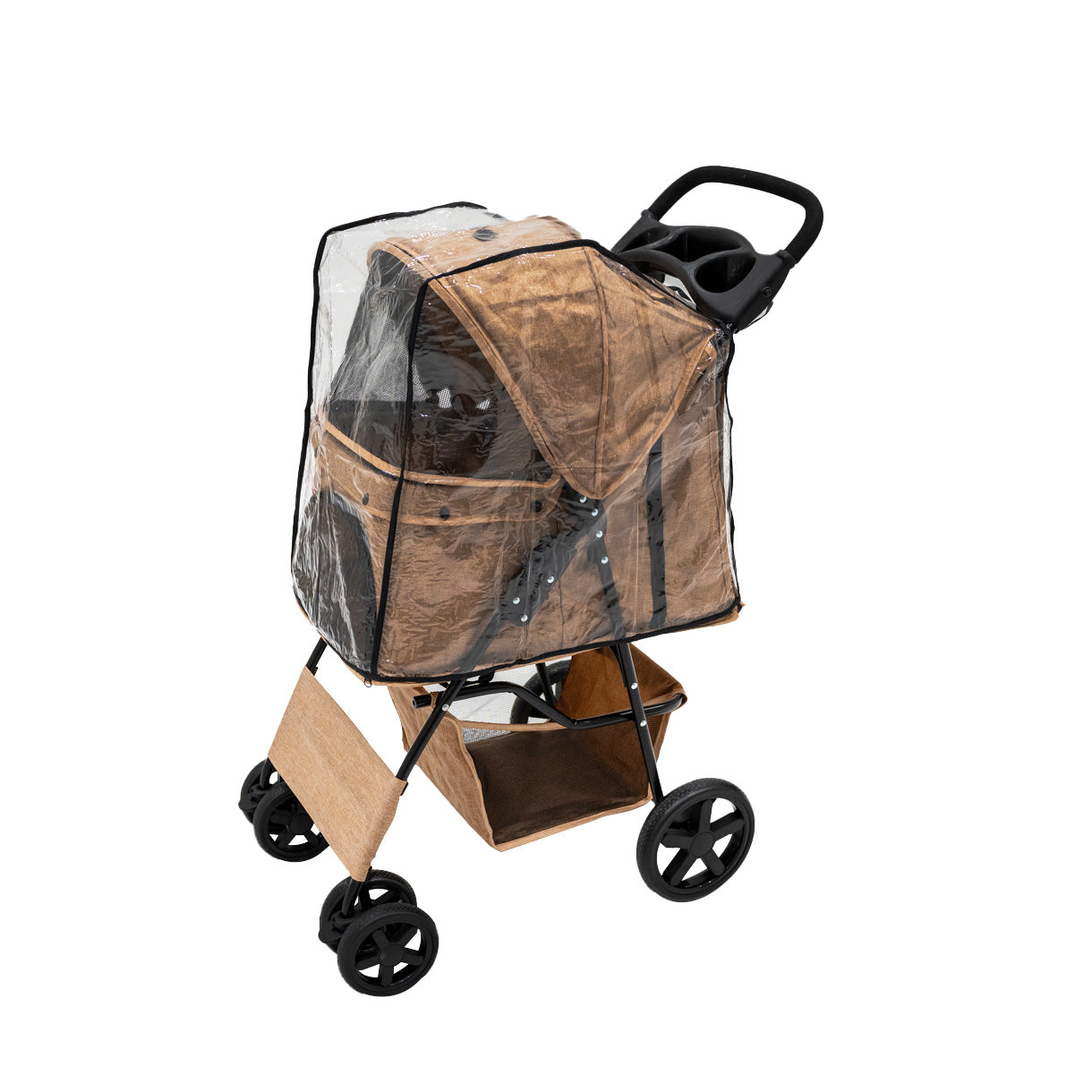 Pet Stroller with Rain Cover & Caddy Bag