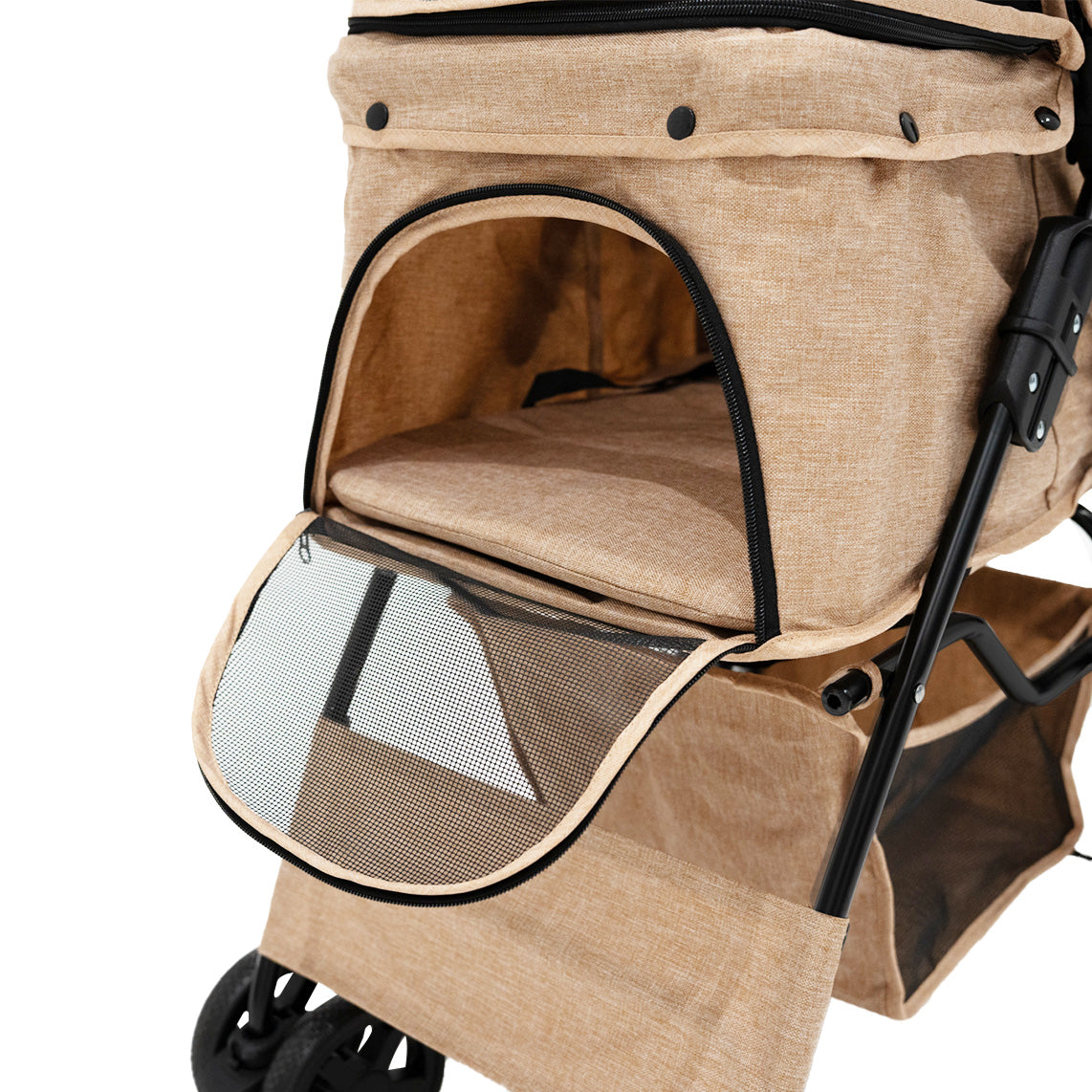Pet Stroller with Rain Cover & Caddy Bag