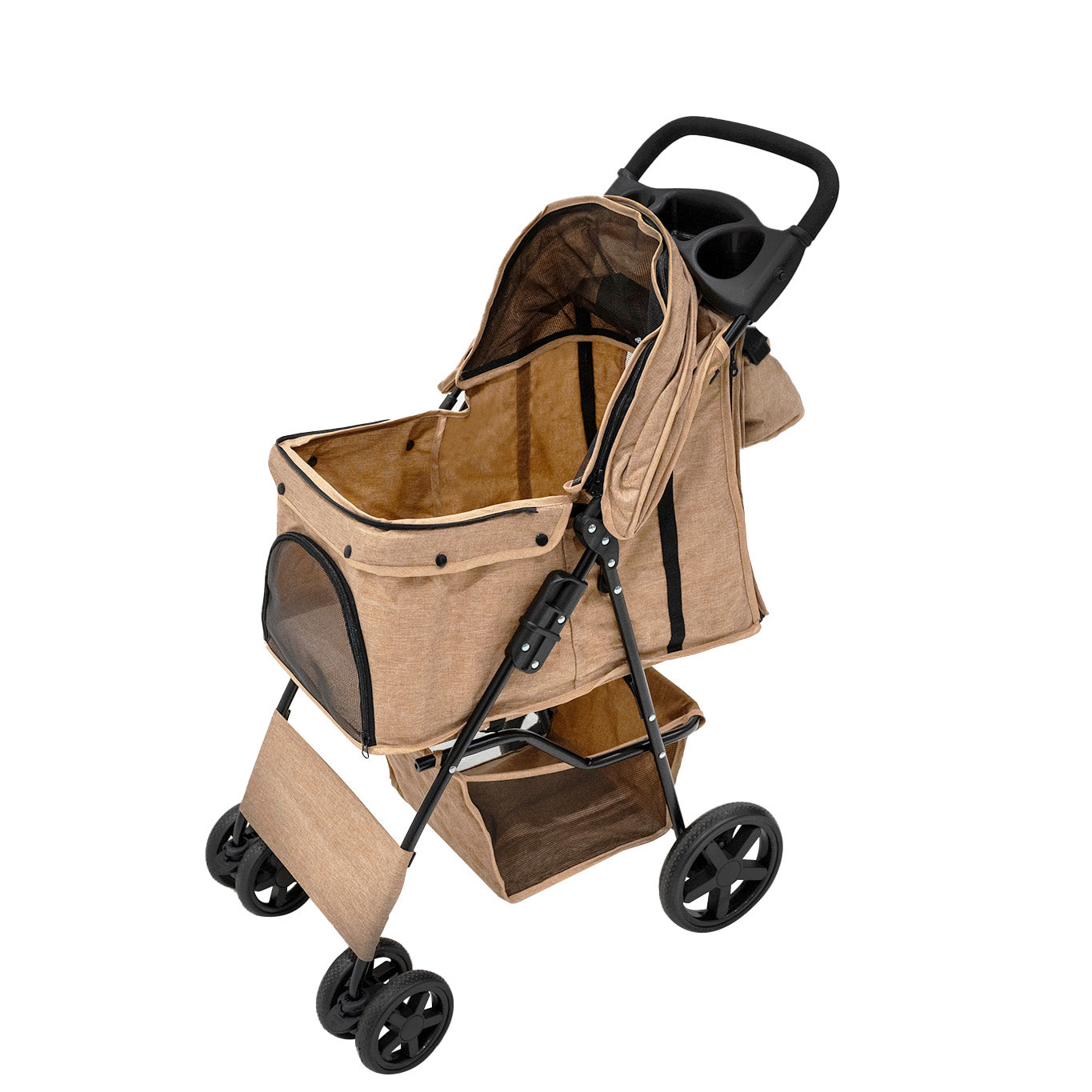 Pet Stroller with Rain Cover & Caddy Bag