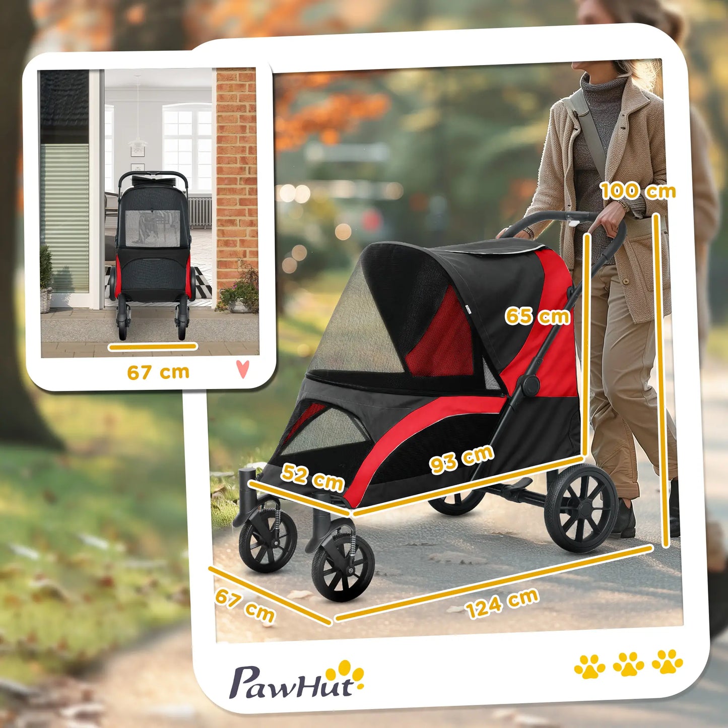 210V Shock Absorbing Large Pet Stroller