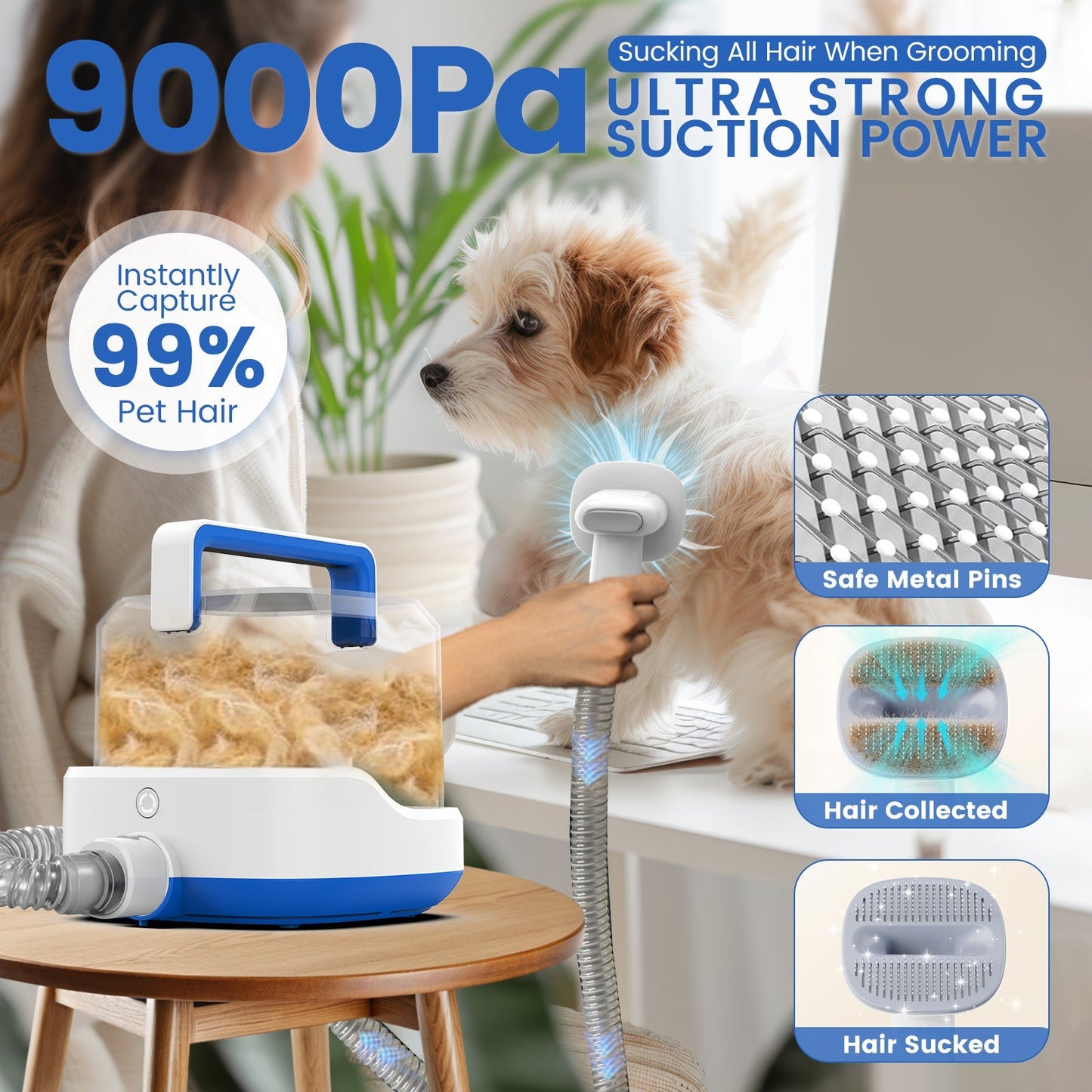 PG200 | Cordless Rechargable Pet Grooming Kit & Vacuum | Pet Vacuum Groomer