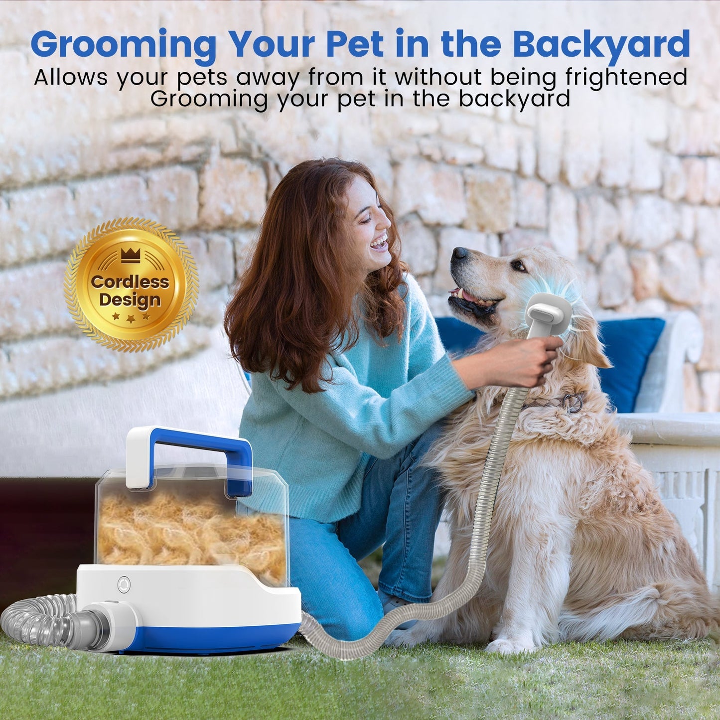 PG200 | Cordless Rechargable Pet Grooming Kit & Vacuum | Pet Vacuum Groomer
