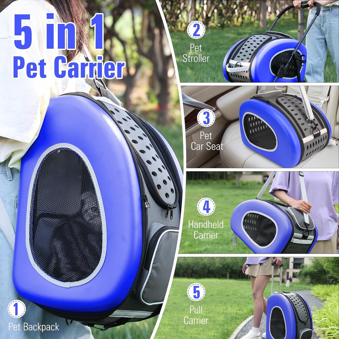 5-in-1 Combo EVA Pet Carrier/Stroller | Luxury Package