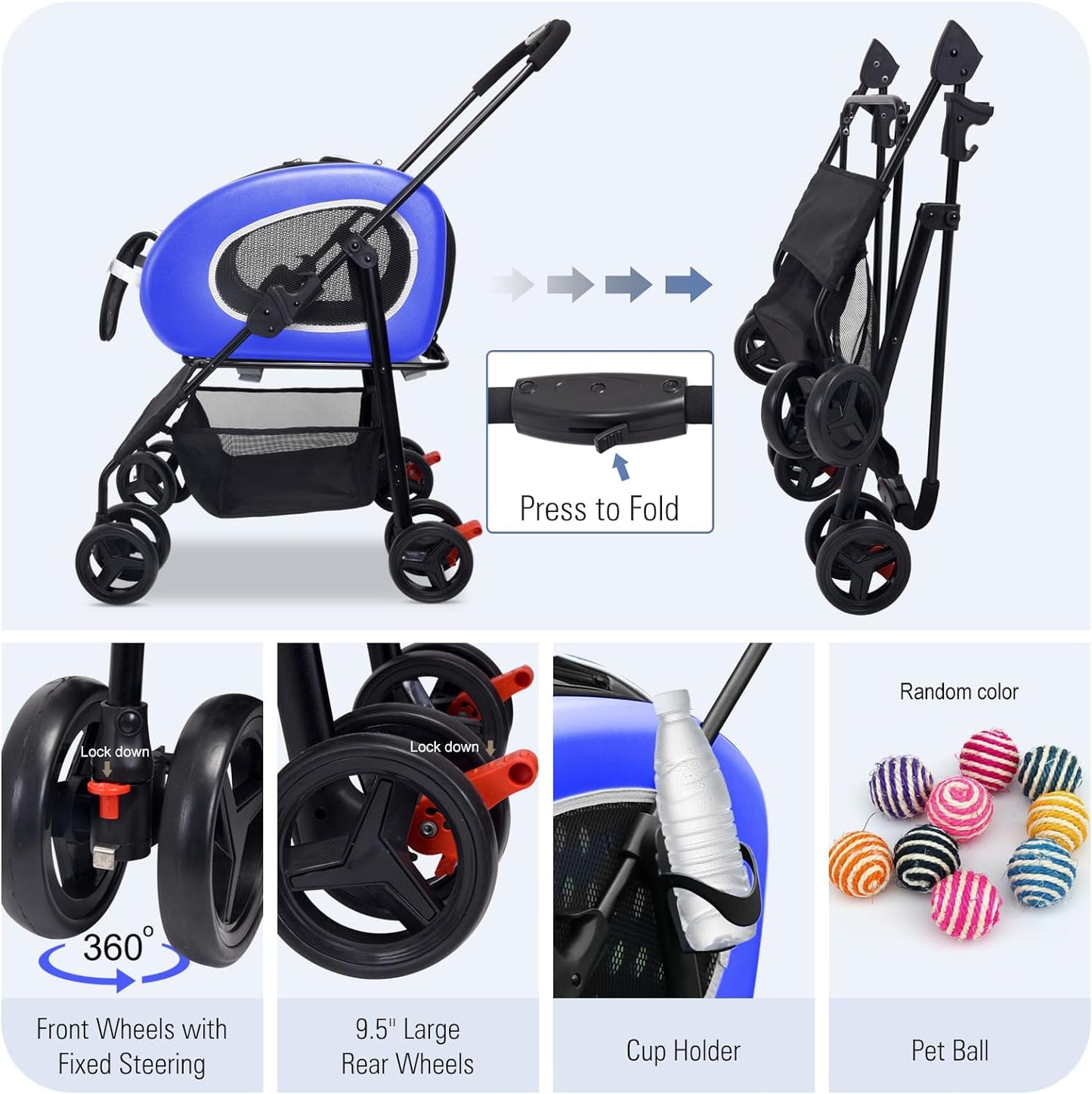 5-in-1 Combo EVA Pet Carrier/Stroller | Luxury Package