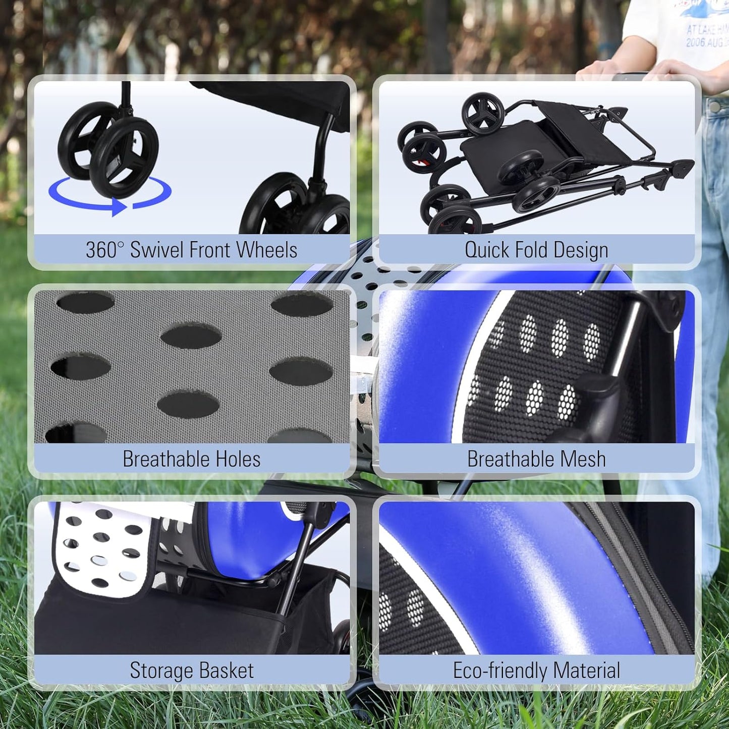 5-in-1 Combo EVA Pet Carrier/Stroller | Luxury Package