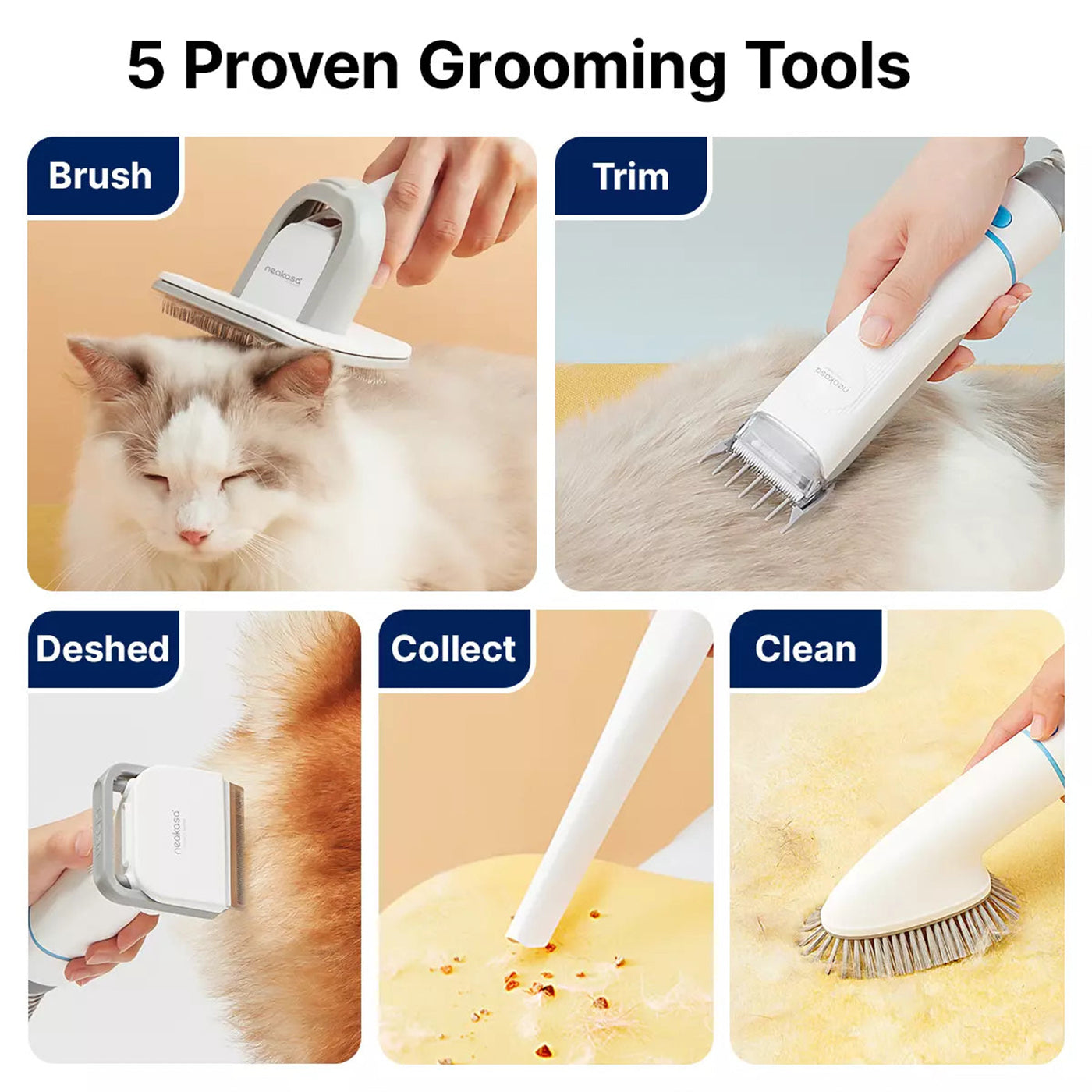 P2 Pro 5-in-1 Dog & Cat Grooming Kit with Vacuum